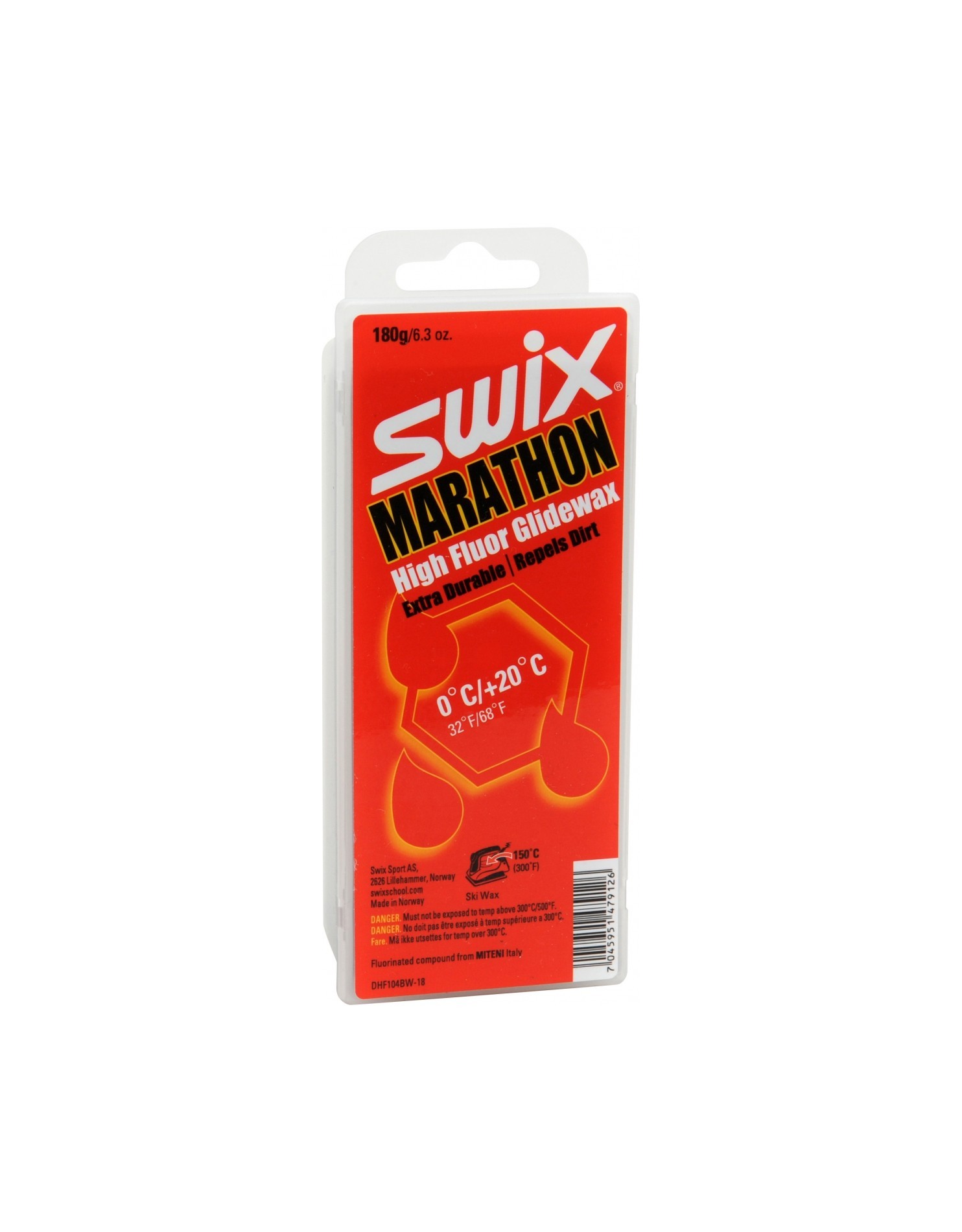 Мазь скольжения SWIX DHF104BW MARATHON  0C/+20C 180гр